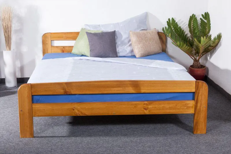 Bett 160 x 200 cm Kiefer massiv Braun Abbildung