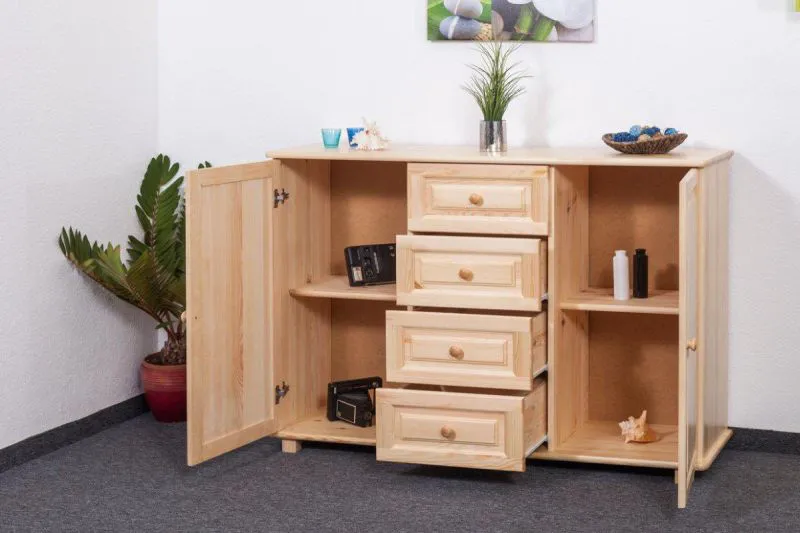 Sideboard, Kiefer massiv, Breite: 150 cm, Farbe: Natur Abbildung