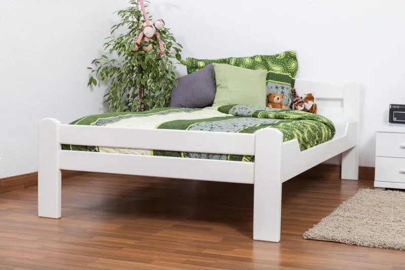 Massivholz Bettgestell Buche 120 x 200 cm Weiß Abbildung