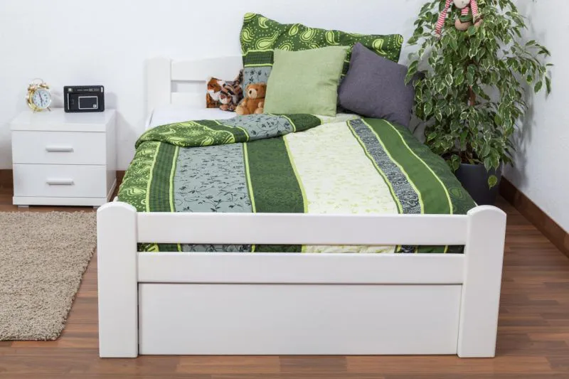 Bett 120 x 200 cm Buche massiv Weiß Abbildung