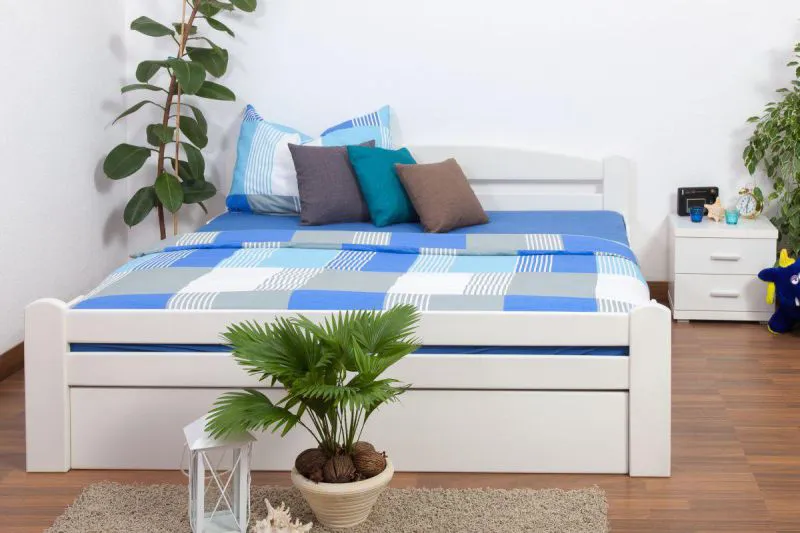 Holzbett Buche 180 x 200 cm Weiß Abbildung