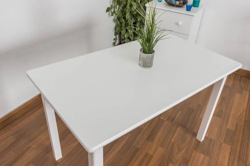 Weißer Esstisch 70x120 cm Kiefer, Farbe: Weiß Abbildung