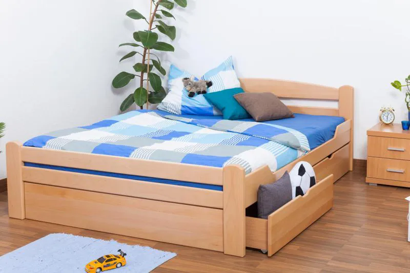 Holzbett Buche 160 x 200 cm Natur Abbildung
