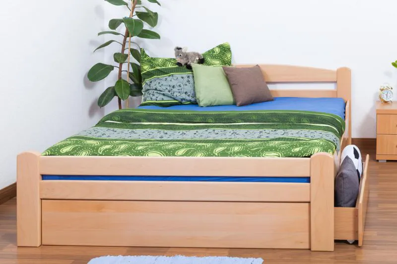 Bettgestell Schubladenbett Buche 160 x 200 cm Natur Abbildung