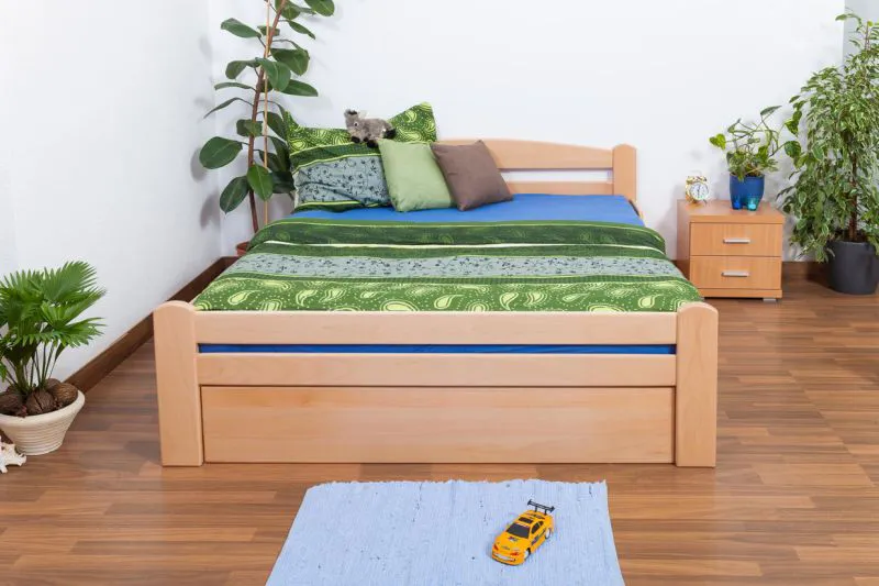 Schubladenbett Buche 160 x 200 cm Natur Abbildung