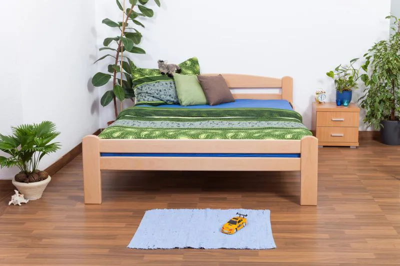 Buche Bettgestell 160 x 200 cm Natur Abbildung