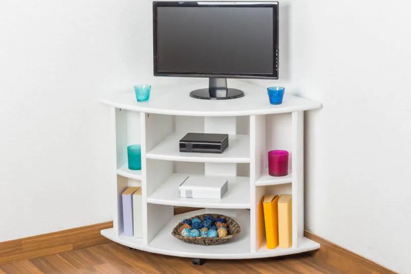 TV-Board Massivholz Farbe: Weiß 65x65x65 cm  Abbildung