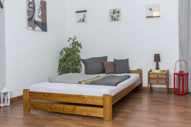 Bett 140 x 200 cm Kiefer Natur Abbildung