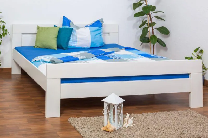 Bett 180 x 200 cm Buche massiv Weiß Abbildung