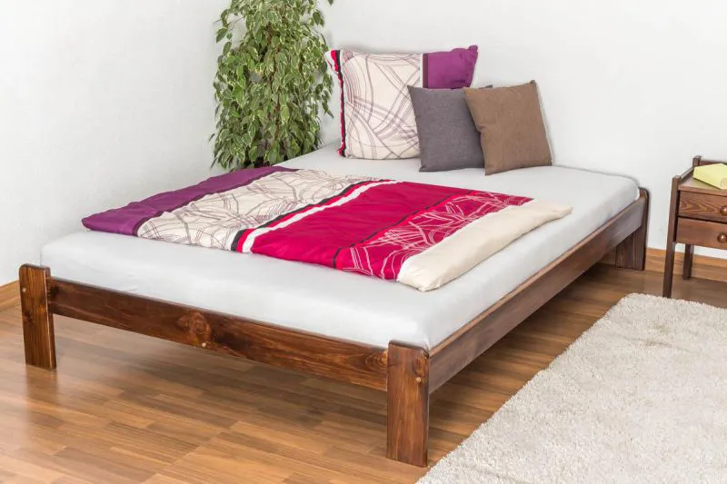 Bett Kiefer 140 x 200 cm Nuss Abbildung