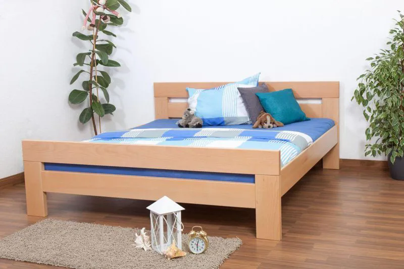 Bett Buche 180 x 200 cm Natur Abbildung