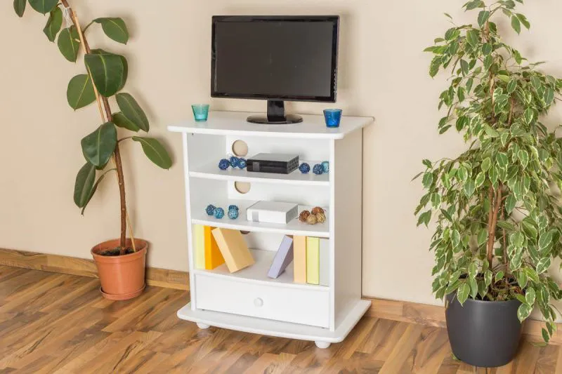 TV-Kommode Massivholz Farbe: Weiß 84x72x44 cm  Abbildung