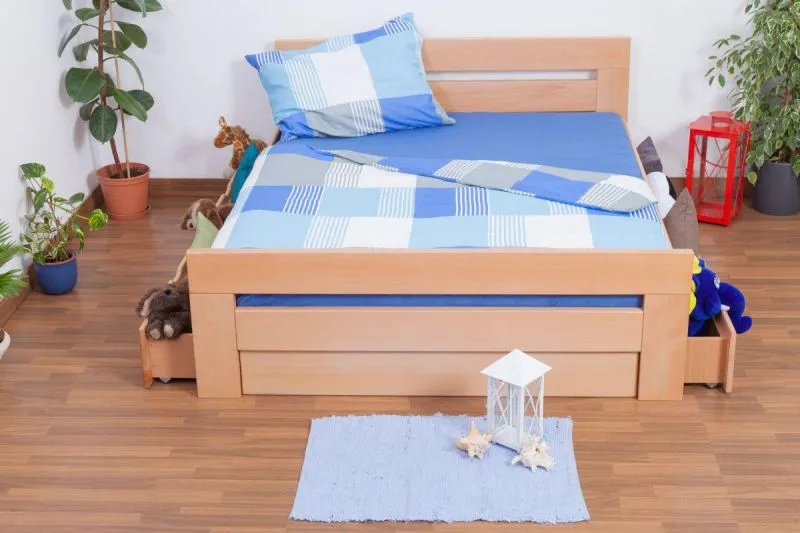 Bett 160 x 200 cm Buche Natur Abbildung