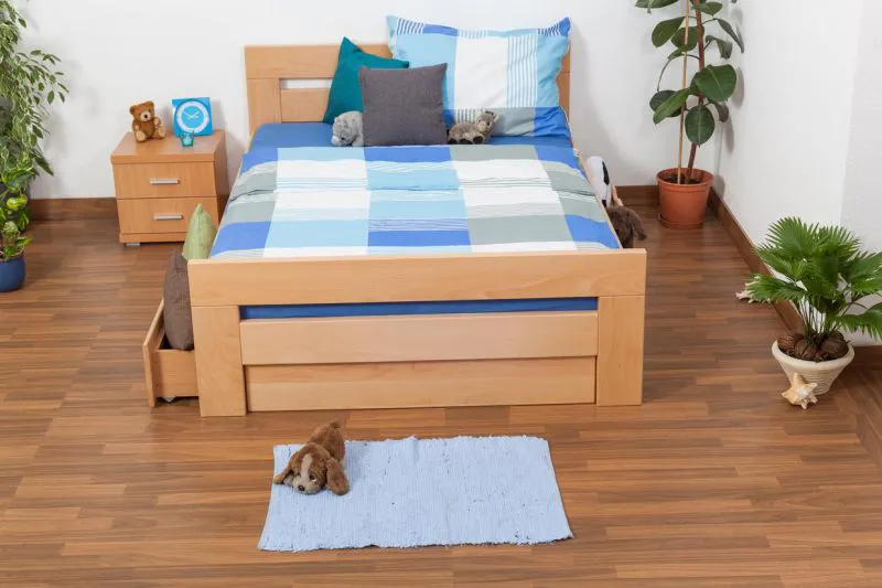 Buche Holzbett 140 x 200 cm Natur Abbildung