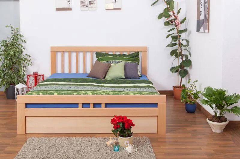 Bettgestell Buche 180 x 200 cm Natur Abbildung