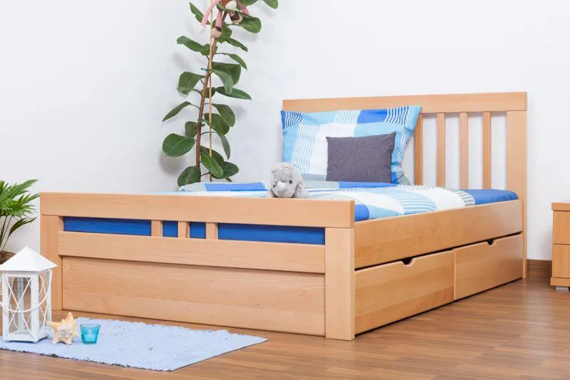 Buche Holzbett 140 x 200 cm Natur Abbildung