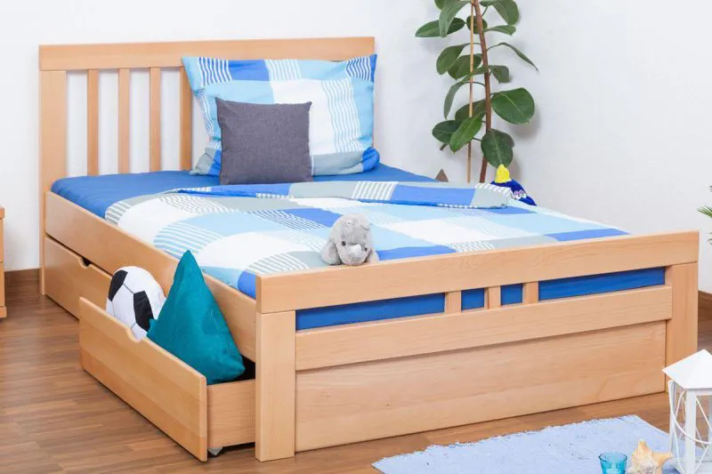 Holzbett Bettgestell Buche 140 x 200 cm Natur Abbildung