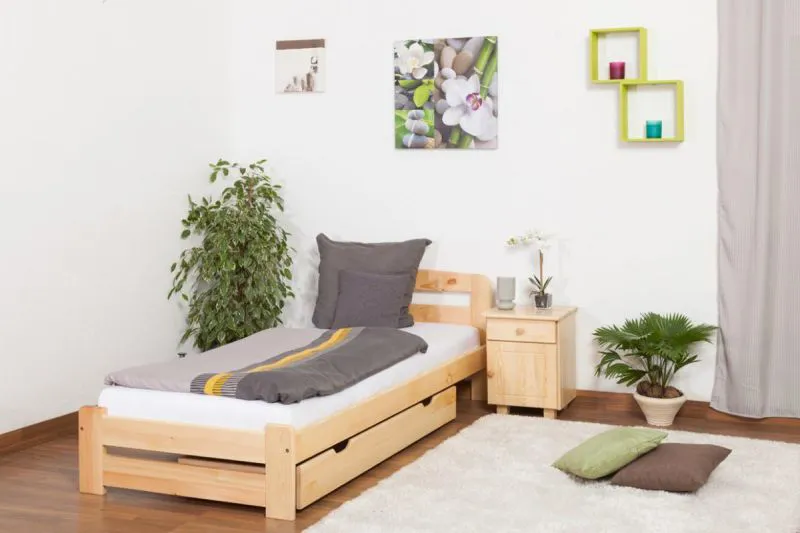 Holzbett 160 x 200 cm Kiefer massiv Natur Abbildung