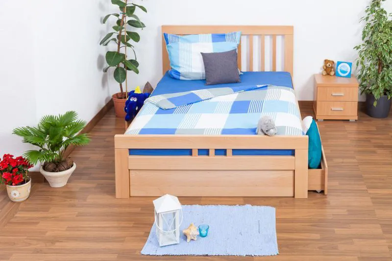 Bettgestell Buche 140 x 200 cm Natur Abbildung
