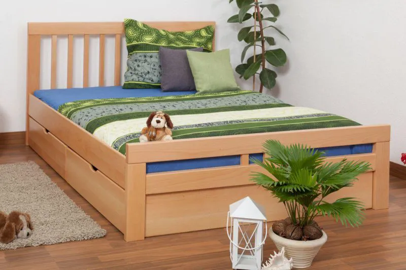 Bettgestell Schubladenbett Buche 160 x 200 cm Natur Abbildung