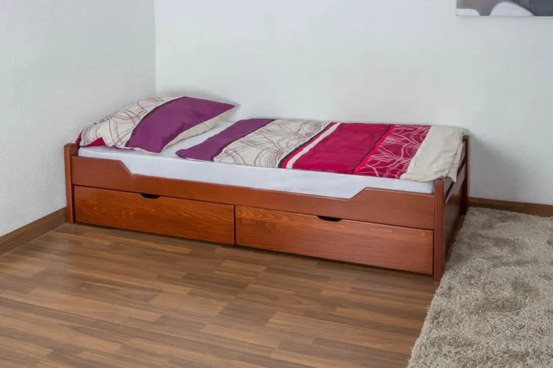 Bett ausziehbar 90 x 200 cm Buche Kirsche mit 2 Schublade(n) Abbildung