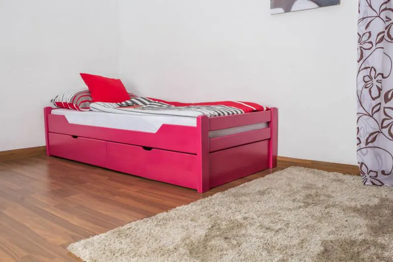 Buche Schubladenbett Bettgestell 90 x 200 cm Rosa Abbildung