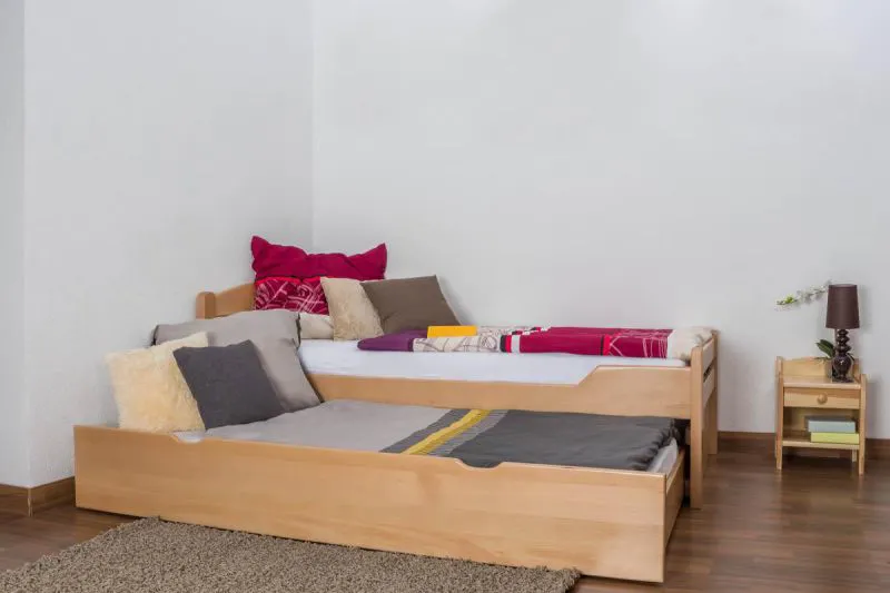 Buche Schubladenbett 90 x 200 cm Natur Abbildung