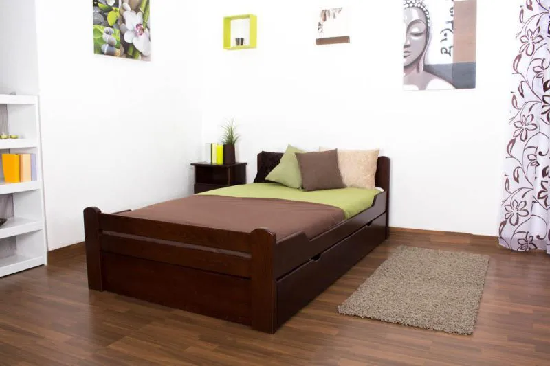 Buche Bett 120 x 200 cm Dunkelbraun Abbildung