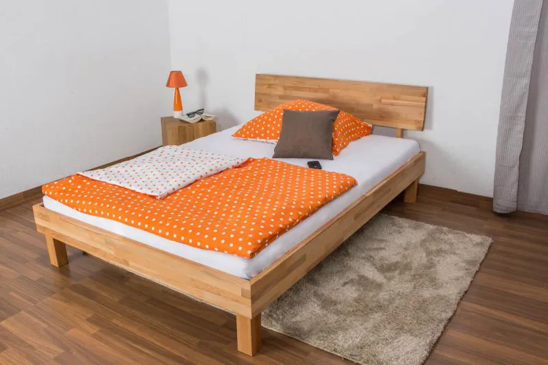 Bett Kernbuche massiv 140 x 200 cm geölt Abbildung