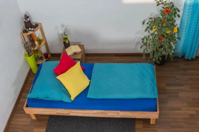 Bett Kernbuche massiv 90 x 200 cm geölt Abbildung