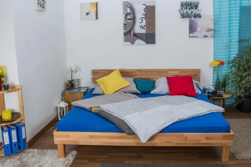 Bett 200 x 200 cm Kernbuche geölt Abbildung