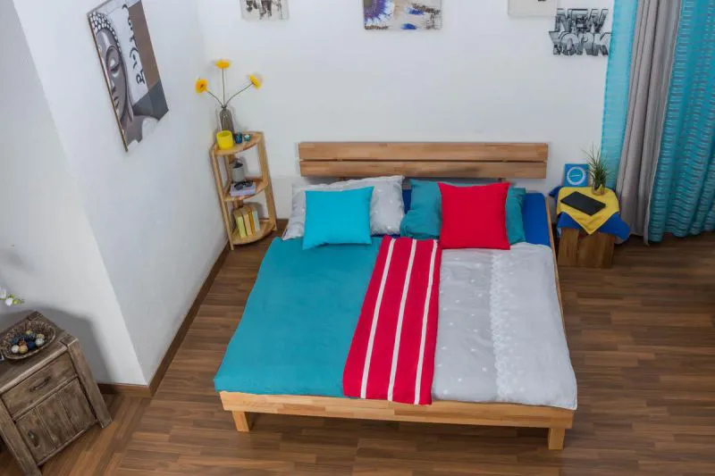 Bett Kernbuche massiv 180 x 200 cm geölt Abbildung