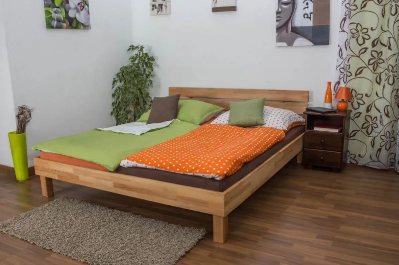 Holzbett Bettgestell Kernbuche 180 x 200 cm geölt Abbildung
