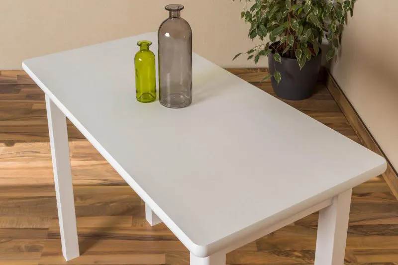 Tisch 50x100 cm Kiefer massiv, Farbe: Weiß Abbildung