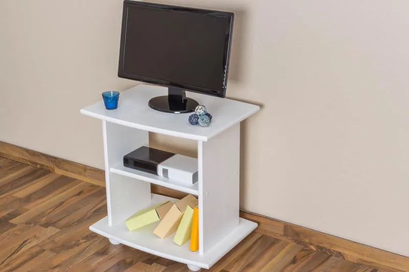 TV-Board Massivholz Farbe: Weiß 60x60x45 cm Abbildung