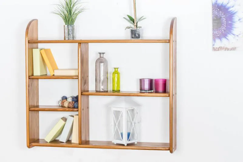 Bücherregal - 100 cm breit, Kiefer Holz-Massiv, Farbe: Eiche Abbildung