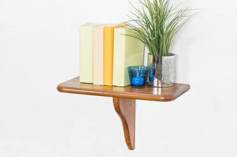 Küchenregal Hängeregal Küchen-Wandregal - 40 cm breit, Kiefer Massivholz, Farbe: Eiche Abbildung