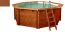 Holzpool Gardenflair 01, Achteck-rund, 5,30 x 1,38 Meter, inklusive Sandfilteranlage, Fiberclean, Poolleiter, Poolfolie, Boden- und Wandvlies, Edelstahl-Eckverbindungen und LED-Scheinwerfer