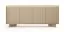 Kommode | Farbe: Bolivar Natur / Cappuccino | 3 Drehtüren | 8 Fächer | Push-to-open Funktion | inkl. LED-Beleuchtung | 204 x 40 x 85 cm | Sideboard