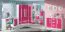 Kinderzimmer - Kommode Walter 05, Farbe: Weiß / Rosa Hochglanz - 133 x 80 x 40 cm (H x B x T)