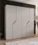 Kleiderschrank | 4-Türig | Farbe: Kaschmir | 2 Fächer | 2 Kleiderstangen | Griffe: Gold | Soft-Close-Funktion | Maße: 200 x 52 x 202 cm | ABS-Kanten