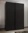 Kleiderschrank / Schiebetürenschrank | 11 Fächer | 245,5 x 180 x 64 cm | 2 Schiebetüren | 2 Kleiderstangen | 10 Einlegeböden | Farbe: Schwarz | Soft-Close