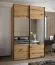 Kleiderschrank / Schiebetürenschrank | 11 Fächer | 2 Schiebetüren | 245,5 x 160 x 64 cm | 2 Kleiderstangen | Soft-Close | Spiegel | Farbe: Eiche Artisan
