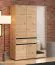 Kleiderschrank / Drehtürenschrank | Farbe: Eiche Artisan / Schwarz Matt | 1 Spiegeltür | 138 x 55 x 211 cm | eine Schublade | eine Kleiderstange | sechs Fächer
