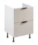 Spülenunterschrank | 2 Schubladen | Farbe: Weiß / Beige | Soft-Close Funktion | 60 x 52 x 87 cm | Metallgriffe | für Einbau eines Induktionskochfelds