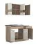 Einfache Küchenzeile / Küchenblock Kolubara 09, Farbe: Eiche Grau / Weiß, ABS-Kantenschutz, eine Schublade, ein Hängeschrank, 120 cm breit