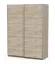 Kleiderschrank mit zwei Schiebetüren Liganga 03, Farbe: Eiche Sonoma, Melaminbeschichtet, Maße: 203 x 148 x 60 cm, zwei Kleiderstangen, zwei Fächer