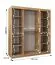 Schiebetürenschrank mit einer Spiegeltür Musala 13, Farbe: Eiche Artisan, 1,8 Meter breit, 10 Fächer, zwei Kleiderstangen, Aluminiumschienen, Kleiderschrank
