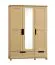 Kleiderschrank / Drehtürenschrank Kiefer massiv Vollholz natur 008 - Abmessung 190 x 150 x 60 cm (H x B x T)