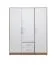 150 cm breiter Kleiderschrank mit 3 Türen, 6 Fächern und 2 Schubladen | Farbe: Weiß | Tiefe: 56 cm Abbildung